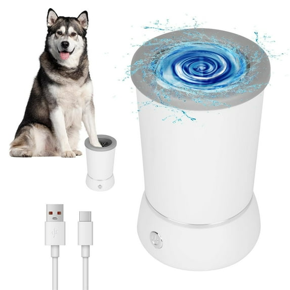 COM1950s Pet Paw Cleaner,Automatic Dog Paw Washer for Indoor Cleaning,No Wipe Electric Pet Foot Cleaner with Soft Brush for Dogs and Cats,Portable and Easy To Use Home Grooming Tool