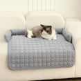 thumbnail image 1 of COM1950s Pet Sofa Cushion,Dog Couch Bed with Non Slip Bottom,Washable Plush Pet Bed Mattress for Cats and Dogs,Supportive Backrest Design,Furniture Protector Cover 29.5X29.5 Inch, 1 of 9