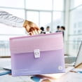 thumbnail image 1 of COM1950s Plastic File Folder Organizer with Handle,Multi-Layer Document Storage Bag for Office Home Use,Portable Large Capacity,Durable and Lightweight,13X9.4X1.6 Inch Size, 1 of 9