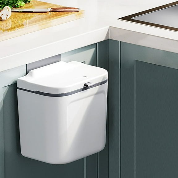 COM1950s Plastic Storage Bins,Kitchen Trash Can,Cabinet Wall Hanging Trash Can Living Storage Rack Household Plastic Storage Box No Punching Wall Hanging Trash Basket,Trash Can Kitchen