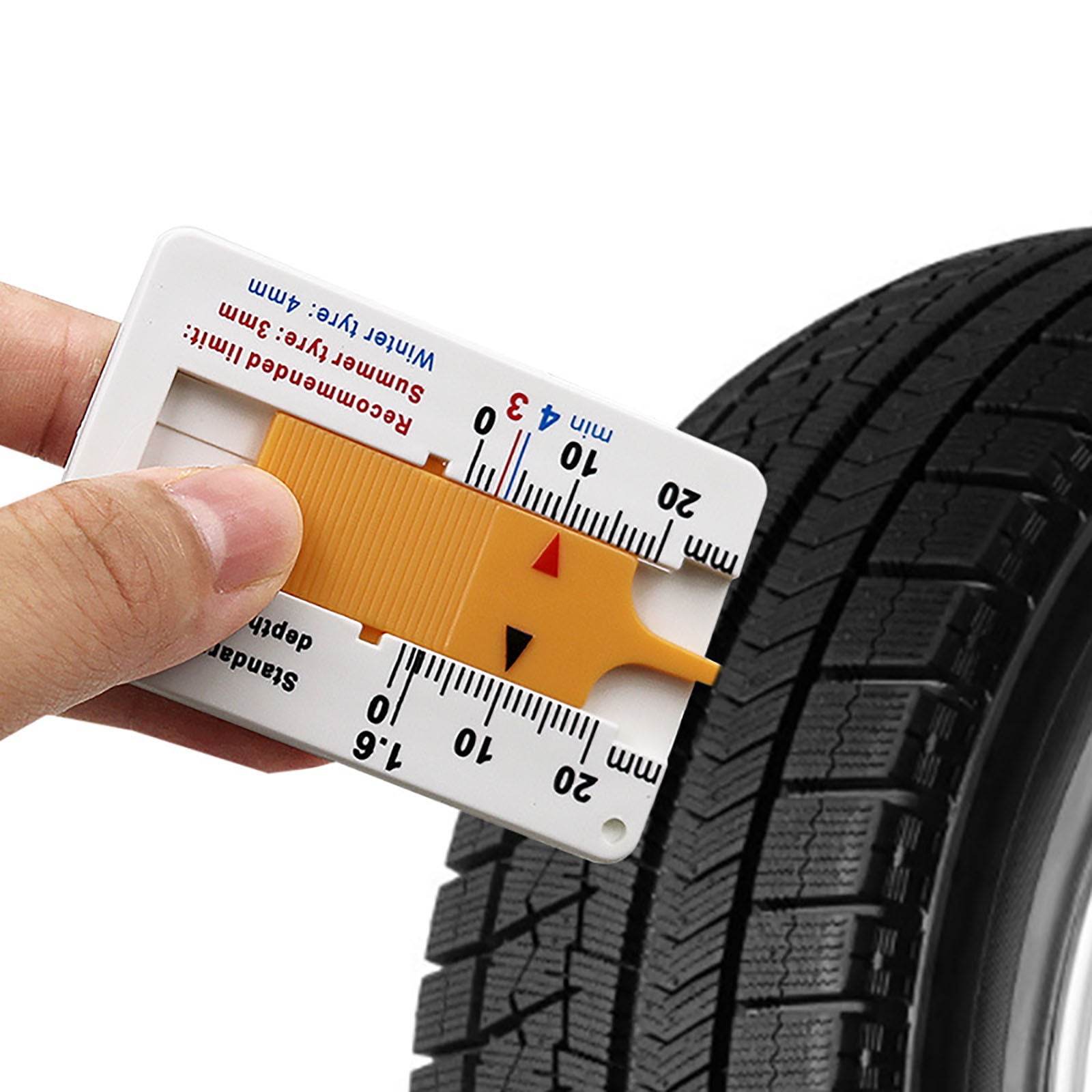 COM1950s Plastic Tire Tread Ruler 0-20Mm Vernier Measure Caliper Tire ...