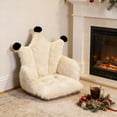 thumbnail image 1 of COM1950s Plush Chair Cushion With Backrest, Soft Seat Cushion for Office Chair, Integrated Back Support, Cozy Polyester Desk Chair Pad for Home and Study Use, 1 of 7