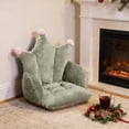 thumbnail image 1 of COM1950s Plush Chair Cushion With Backrest, Soft Seat Cushion for Office Chair, Integrated Back Support, Cozy Polyester Desk Chair Pad for Home and Study Use, 1 of 7