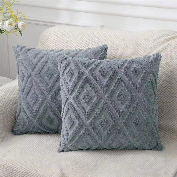 COM1950s Plush Solid Color Pillow Cover,Ins Style Decorative Cushion Cover for Sofa Or Chair,Soft and Comfortable Material,Removable and Reusable,Perfect 18X18 Inch Size