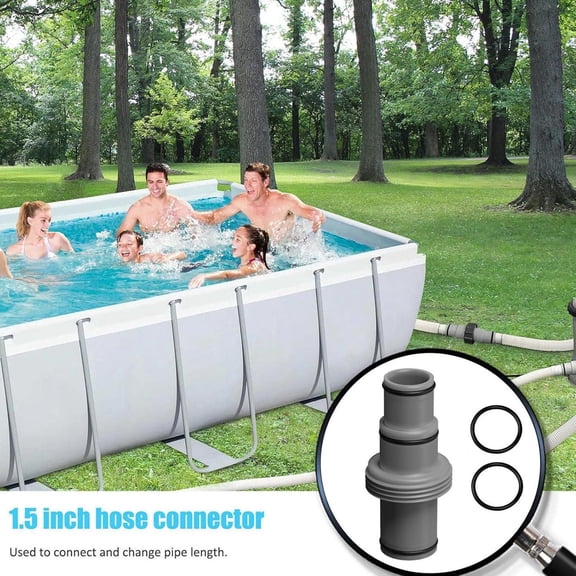 COM1950s Pool Hose Connector and Hose Adapter,T-Shaped Design for 1.5 Inch Pool Hoses,Leak-Proof with Rubber Seal,Easy Replacement Part for Swimming Pool Accessories