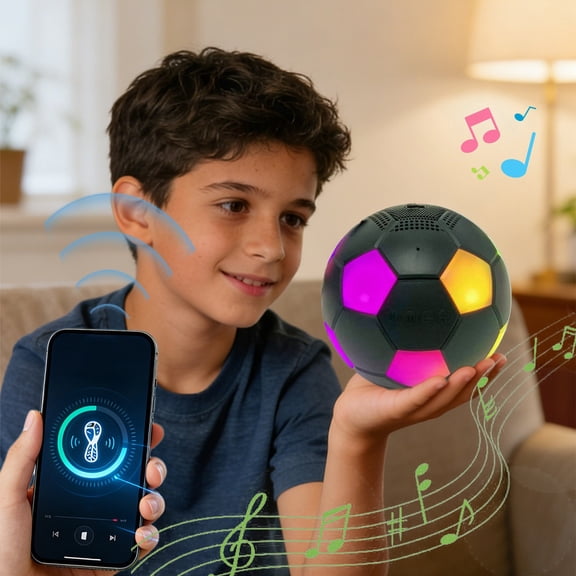 COM1950s Portable Bluetooth Speaker with Lights, Power ful Crystal Clear Sound, IPX5 Waterproof, All Day Playtime, Bluetooth 5.3 for Outdoor