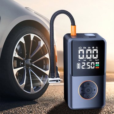 12V Portable Car Tire Inflator – 150 PSI Digital Air Compressor With Nozzle, Corded