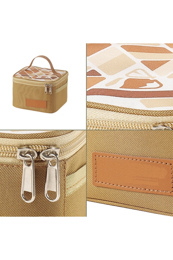Portable Condiment Organizer Bag for Camping,Reusable Spice Storage with Handle,6.3 Inch Multi-Purpose Makeup Pouch for Outdoor Kitchen and Travel Accessories