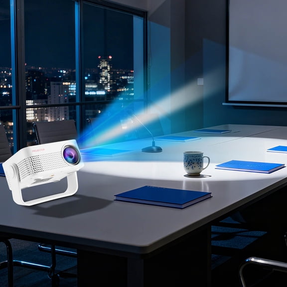 COM1950s Portable Projector,1080P Home Theater Projector with Bluetooth,Auto Focus,200 Inch Display,Compatible with Tv Stick,Smartphones,Hdmi and Usb for Indoor and Outdoor Use
