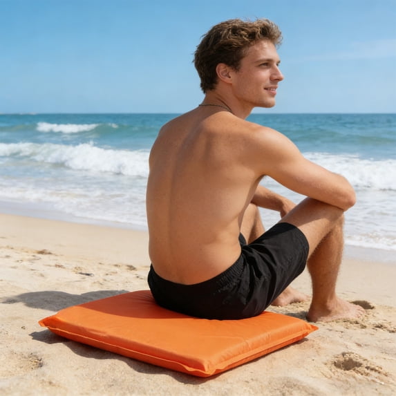 COM1950s Portable Self Inflating Seat Cushion, Waterproof Outdoor Sitting Pad for Camping, Hiking, Picnic, Stadium Events and Travel