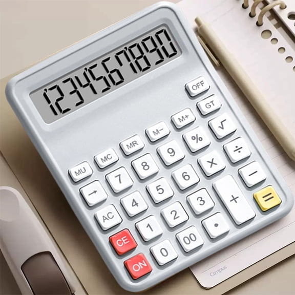 COM1950s Portable Silent Calculator,Basic for Adults Office Home Use,Slim 5.1X3.7 Inch Design with Easy Math Operations and Non Slip Base