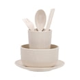 thumbnail image 1 of COM1950s Portable Wheat Straw Tableware Set, Lightweight Shatterproof Dinnerware with Bowl Plate Cup Spoon Fork Chopsticks, 6 Piece Cutlery Set for Home Camping Travel and Daily Use, 1 of 7