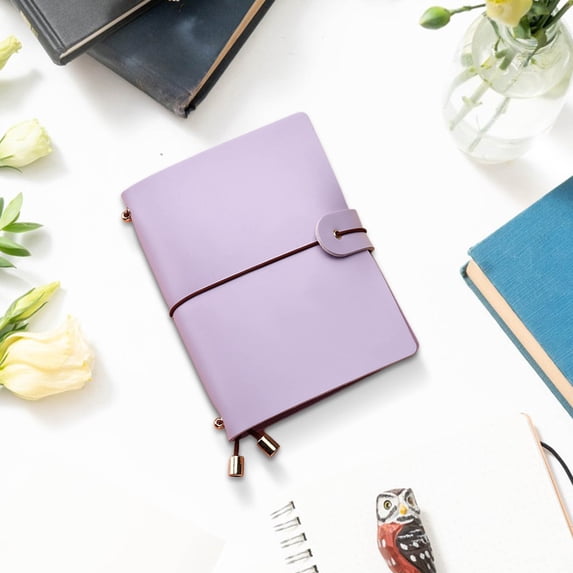 COM1950s Pu Leather Notebook,Travel Journal with Elastic Closure - Portable Writing Notebook for Daily Use,Classic Binding,5.3X4.1 Inch