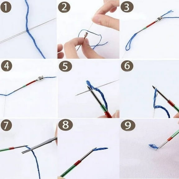 COM1950s Punch Needle Set Combination Punch Le Embroidery Needle Hand Made Diy Weaving Tool with Interchangeable Embroidery Needle Tip