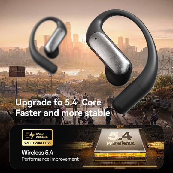 COM1950s Real Time Translation Earbuds,Open Ear Bluetooth Headphones with 140+ Languages Support,60H Battery Life for Travel and Business,Ipx5 Waterproof Wireless Earbuds with App Control