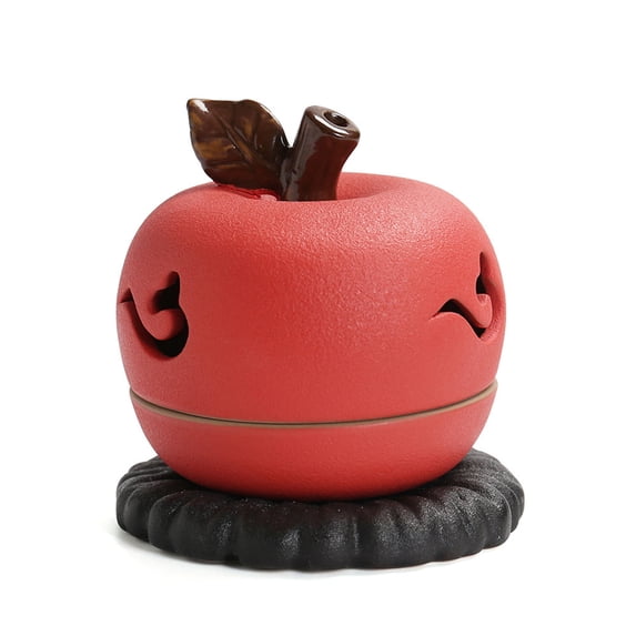 COM1950s Red Ceramic Incense Holder, Backflow Burner for Cones, Home ...