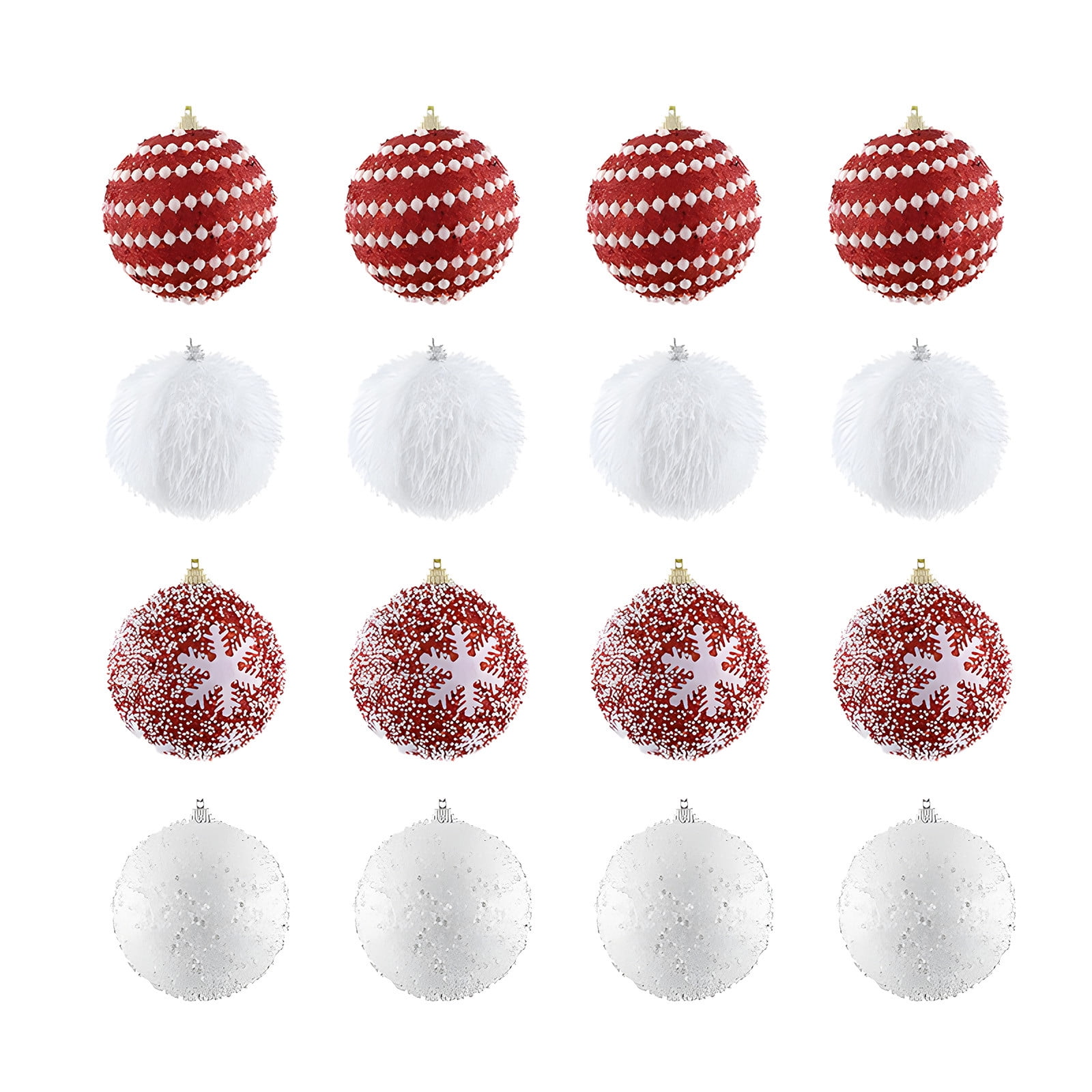 COM1950s Red and White Christmas Decorations Foam Balls Decorative Wire