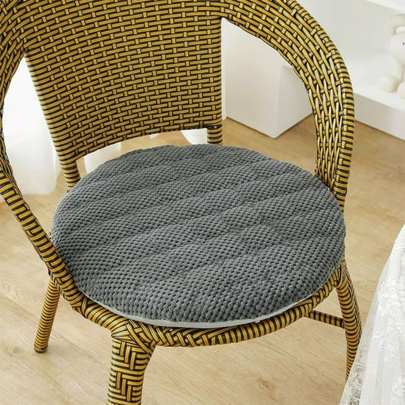 COM1950s Removable Round Seat Cushion,12 Inch Flock Pillow with Non-Slip Base,All-Season Washable Support