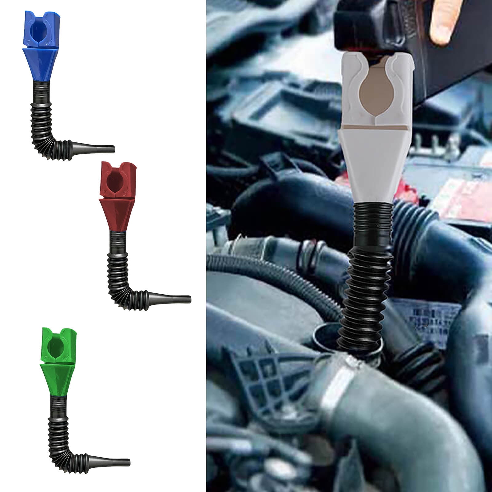 COM1950s Retractable Auto Fuel Funnel, 3/4/5 Pcs Plastic Flexible ...