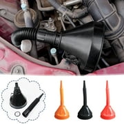 COM1950s Retractable Auto Fuel Funnel, Plastic Flexible Draining Tool Funnel for Cars and Motorcycles, Automotive Wide Mouth Snap Funnel for Engine Oil, Liquid, Diesel, Gasoline and More