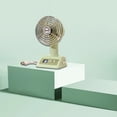 thumbnail image 1 of COM1950s Retro Mini Desk Fan, Rechargeable Portable Table Fan with 100 Speeds, Digital Battery Display for Home Office Bedroom, 1 of 7