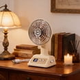 thumbnail image 1 of COM1950s Retro Mini Desk Fan, Rechargeable Portable Table Fan with 100 Speeds, Digital Battery Display for Home Office Bedroom, 1 of 7
