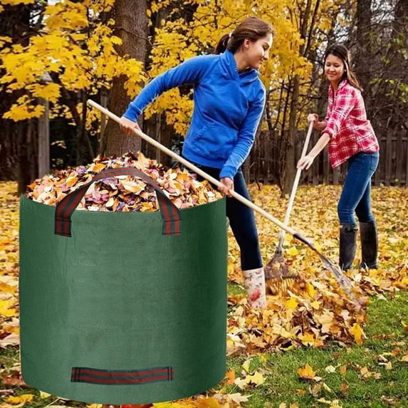 COM1950s Reusable Leaf Bag,Large Yard Waste Bags with Handles,Tear-Resistant and Waterproof Leaf Collection Bags for Outdoor Garden and Home Storage