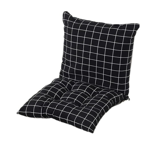 COM1950s Rocking Chair Cushions,Porch Rocker Cushions for Rocking Chairs Outdoor with Thick Padding,Back Cushion with Ties,Tufted Seat Cushion with Non-Slip Backing for Outdoor Furniture (Black)