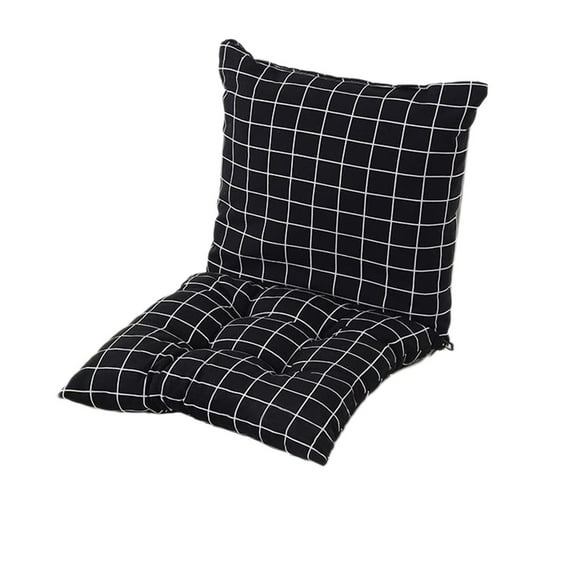 COM1950s Rocking Chair Cushions,Porch Rocker Cushions for Rocking Chairs Outdoor with Thick Padding,Back Cushion with Ties,Tufted Seat Cushion with Non-Slip Backing for Outdoor Furniture (Black)
