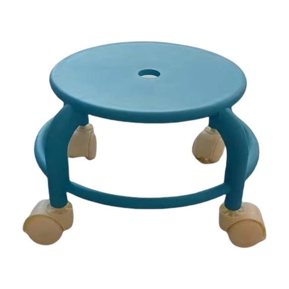 COM1950s Rolling Stool with Wheels, Low Swivel Caster Stool for Home, Compact Mobile Seat for Living Room Entryway Shoe Changing