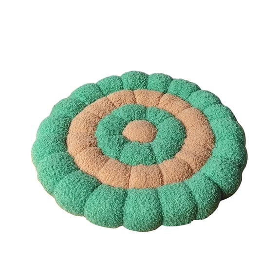 COM1950s Round Floor Cushion, Donut Style Cotton Mat for Extra Seating, Soft Floor Pillow for Meditation, Reading, or Living Room, 16.5 Inch