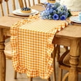 thumbnail image 1 of COM1950s Ruffled Scalloped Table Runner, Washable Long Strip Mat, Elegant Home Decor for Coffee Table, Dining Table, and TV Cabinet, 1 of 6