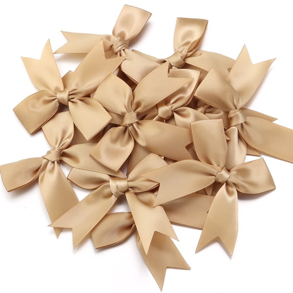 COM1950s Satin Ribbon Bows for Gift Wrapping,Premade Bows for Hair Clips,Clothing Accessories,Diy Crafts and Party Decor,20 Pieces