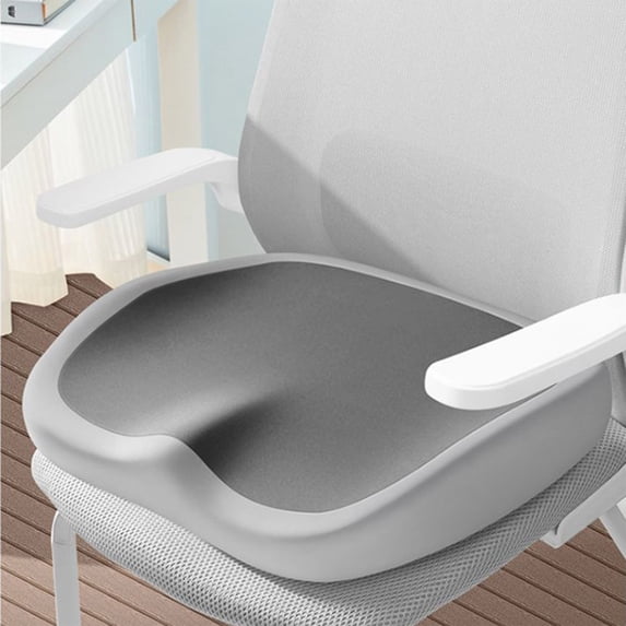 COM1950s Seat Cushion Memory Foam,W-Shaped Design for Tailbone Pain Relief,Office Chair Pad with Non-Slip Base,16X15 Inch Ergonomic Support
