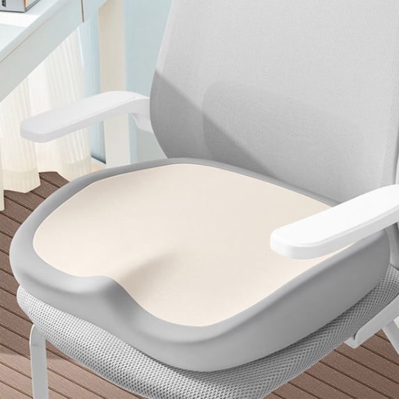 COM1950s Seat Cushion Memory Foam,W-Shaped Design for Tailbone Pain Relief,Office Chair Pad with Non-Slip Base,16X15 Inch Ergonomic Support