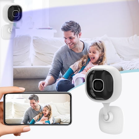 Wireless Dual Camera Security Camera - 2K HD, Indoor/Outdoor, Motion Detection, Works With SD Card