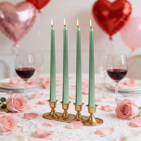 COM1950s Set of 4 Electroplated Twist Taper Candles, Long Dripless Dinner Candles for Table Centerpiece, Romantic Wedding and Home Decor, Unscented Wax Candles in Multiple Colors