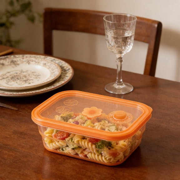 COM1950s Silicone Food Storage Container, Collapsible Foldable Food Dispensing Box With Air Vent, Leak-Proof Seal For Home Refrigerator, Outdoor Picnic, Camping, Work Lunch And Travel