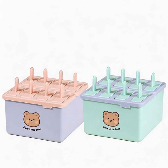 COM1950s Silicone Frozen Treat Mold, 8-Cavity Food Grade Ice Treat Maker with Leakproof Lid, Reusable Homemade Frozen Treat Molds for Family, Easy-Release Ice Cream & Yogurt Treats for Summer Parties