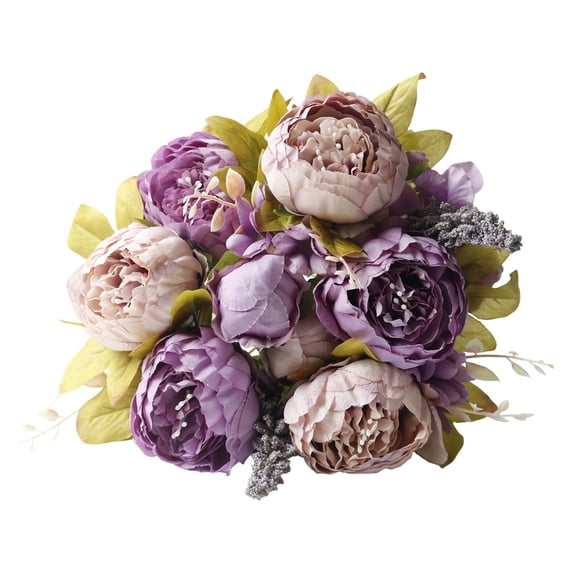 COM1950s Silk Peony Flowers, Realistic Artificial Flowers for Home Decor and Wedding Centerpieces, 40cm Long
