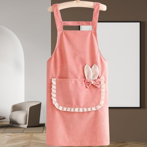 COM1950s Sleeveless Fleece Lined Apron,27X27 Inch Waterproof Bib,H-Back Design for Winter Cooking