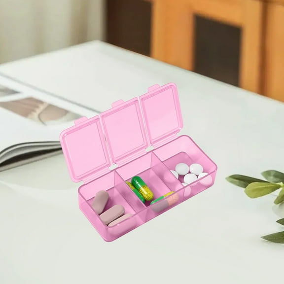 COM1950s Small Pill Box,Pill Box Organizer,Portable Morning Noon and Night 3 Compartments Small Pills Box Dispensing Elderly Convenience Pills Box Small Plastic Transparent Small Box,Pill Box Small