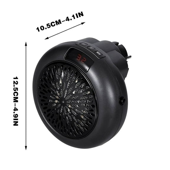 COM1950s Small Space Heater, Portable Electric Small Heater with Adjustable Thermostat and Timer, Overheat Protection and Led Display, Quiet Space Heater for Bedroom Office Desk Indoor Use (Black)