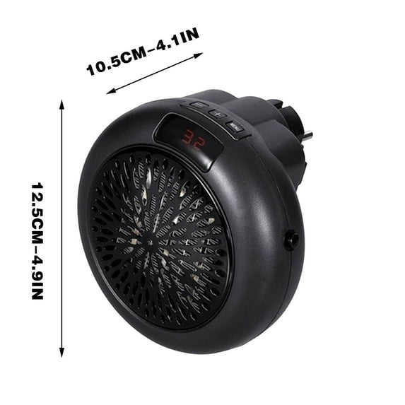 COM1950s Small Space Heater, Portable Electric Small Heater with Adjustable Thermostat and Timer, Overheat Protection and Led Display, Quiet Space Heater for Bedroom Office Desk Indoor Use (Black)