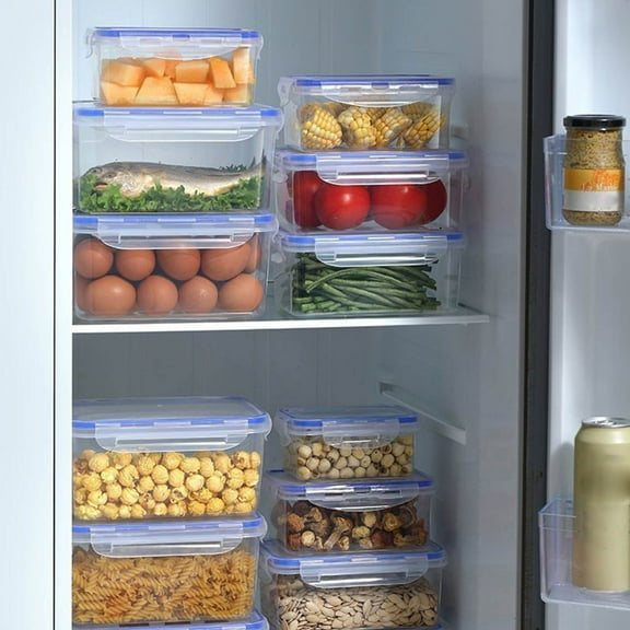 COM1950s Small Storage Box with Lid Single Transparent Plastic Storage Tank Vacuum Wet Proof Fresh-Keeping Storage Storage Sealed Tank, Kitchen Sealed Jar with Lid Wet Fresh-Keeping Box