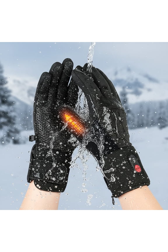 Smart Heating Gloves with Rechargeable Battery,Five-Finger Warmth for Outdoor Sports and Skiing,Adjustable Temperature Thermal Gloves for Cold Weather Activities