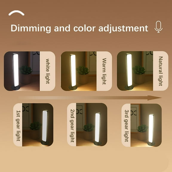 COM1950s Smart Led Lights for Bedroom Smart Voice Night Light Bedside Lazy Voice-Activated Light Usb Plug-In Led Multi-Function Learning Light Voice Small Desk Lamp Long Led Lights for Bedroom