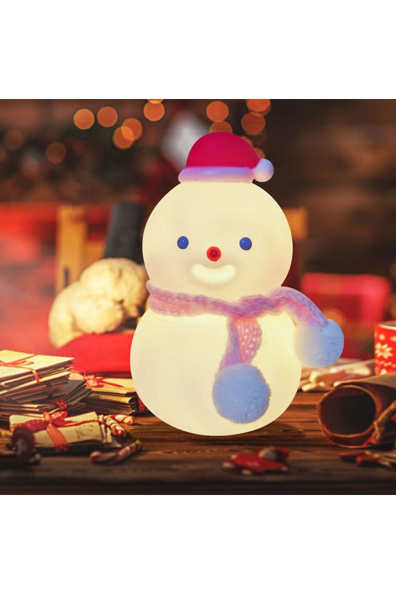 Snowman Led Night Light,Portable Battery Operated Night Light,Cute Mini Desk Lamp for Home Decor,Adults Room Decor