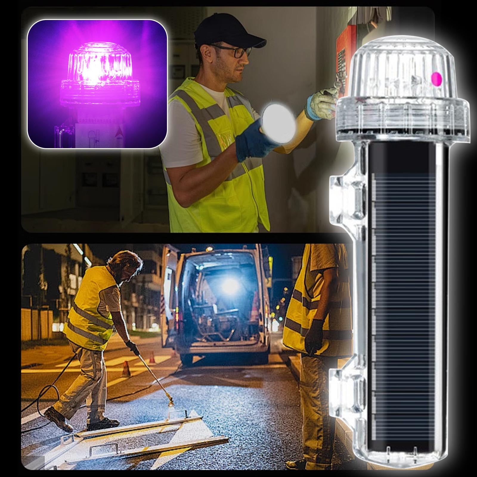 COM1950s Solar Emergency Light,Led Flare for Life Rafts with Magnetic ...