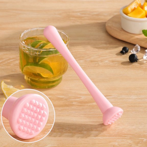 COM1950s Solid Plastic Ice Crusher and Muddler,Bar Tool for Cocktails and Lemon Press with Ergonomic Handle,8.1 Inch Kitchen Gadget